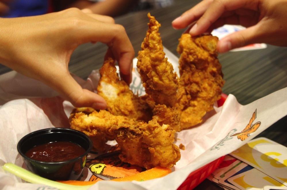 あっと言う間にチキンがなくなった