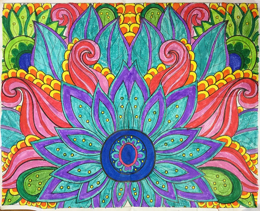 長女がペイントした塗り絵